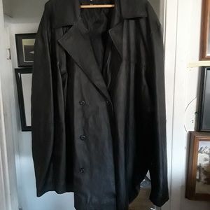 Vintage Leather dbbl breasted pea coat